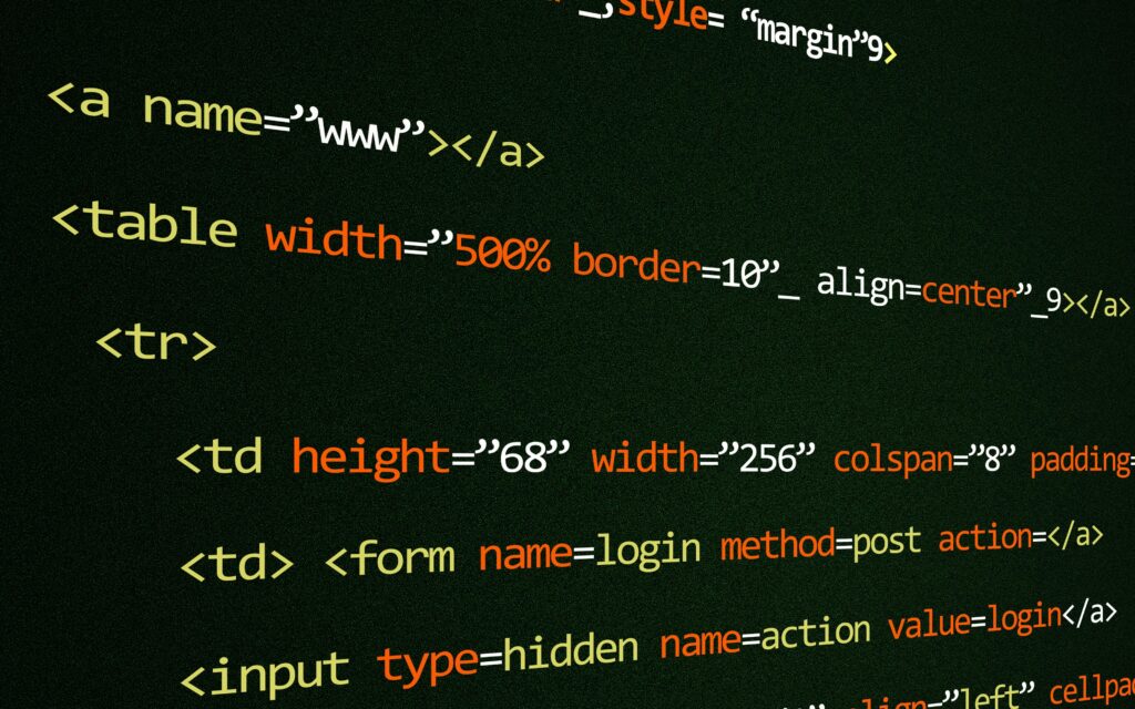 Fragment kodu HTML i CSS wyświetlany na ekranie, tworzenie menu na stronie internetowej, struktura nawigacji i elementy interfejsu użytkownika
